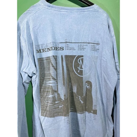 Shawn Mendes - Illuminate - Men's LIght Blue Long Sleeve Logo T-Shirt - Size L - Picture 4 of 5